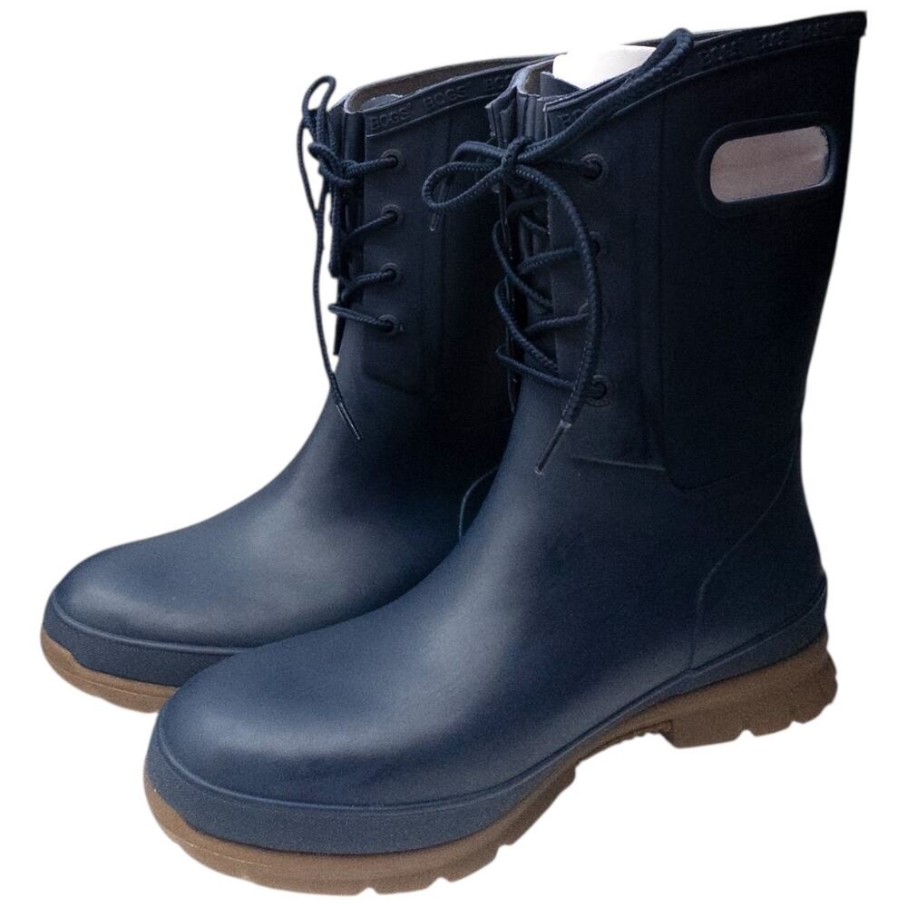 BOGS Amelia Lace Up Rain Boot Waterproof Adjustable Women's Size 10 Blue